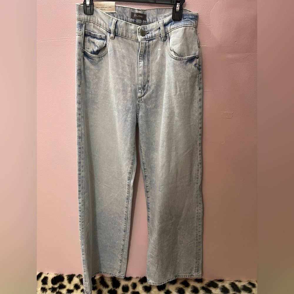 DL1961 Vintage Hepburn Wide Leg High Rise Womens Jeans NET